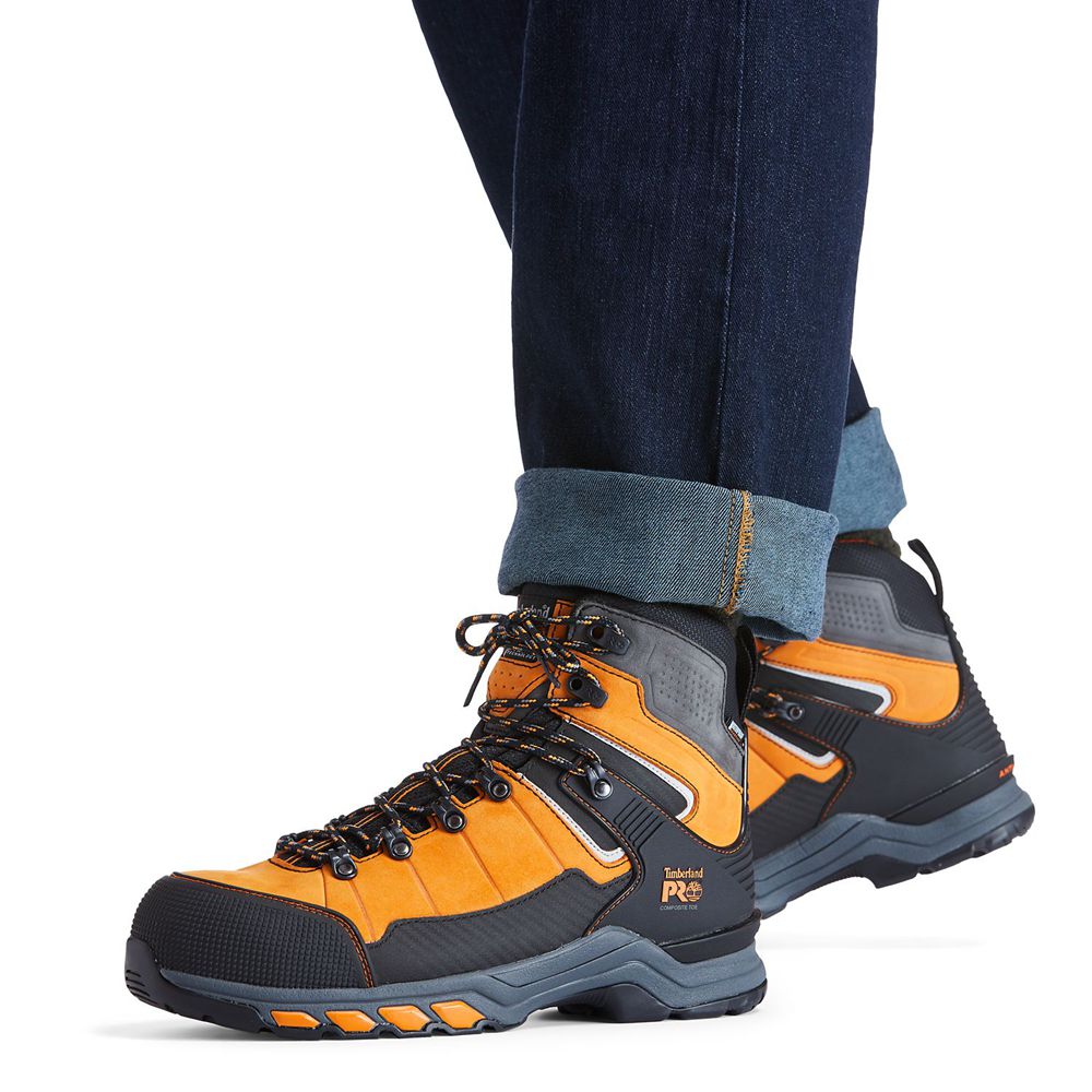 Bocanci De Muncă Timberland Barbati Portocalii/Negrii - Pro® Hypercharge Trd Waterproof Composite-To